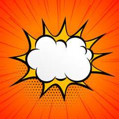 comic style empty chat box background with halftone effect