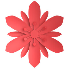 Paper flower. 3D flower. 3D illustration.