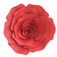 Paper flower. 3D flower. 3D illustration.