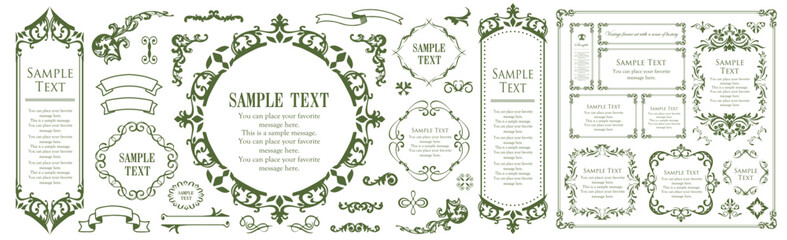 Fashionable frame. Design template. A set of gorgeous foreheads.