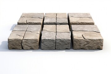 pile of paving slabs isolated on white background.