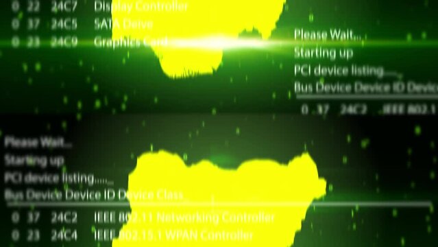 Nigeria Map on Digital Technology Background