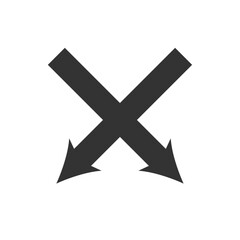 黒色の掛け算記号（バツ・X）