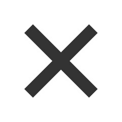 黒色の掛け算記号（バツ・X）