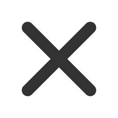 黒色の掛け算記号（バツ・X）