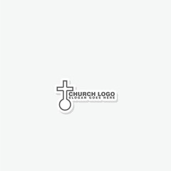 Church logo template sticker icon