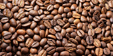 Roasted Coffee Beans background texture.
