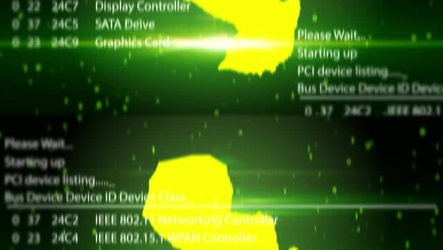 Paraguay Map on Digital Technology Background