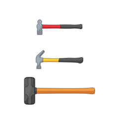 hammer and sledgehammer vector illustration