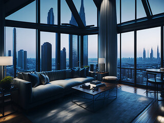  Living room, interior, room night home table light lights, architecture, chair, house, design,