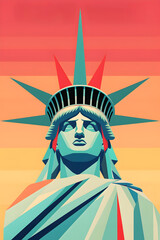 Symbol of Freedom: Illustration of the Statue of Liberty