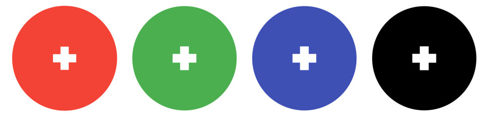 Fototapeta premium add or plus icon button with solid colors