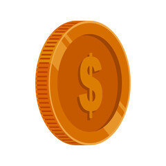 US Dollar Coin Bronze Vector