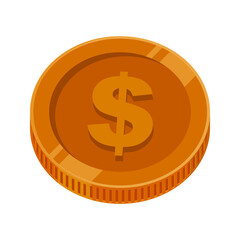 US Dollar Coin Bronze Vector