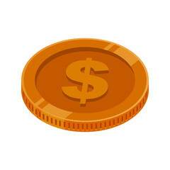US Dollar Coin Bronze Vector