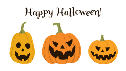 ハロウィンのかぼちゃ、ジャックオランタンのイラスト