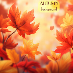 Fototapeta na wymiar autumn background with leaves, hello autumn