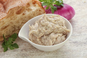 Jewish traditional cuisine herring mousse Forsmak