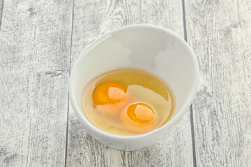 Chicken egg in the bowl