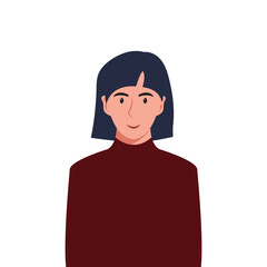 People's faces of woman with happy smiling humans. Avatars. Set of user profiles. Colored flat vector illustration