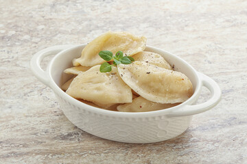 Russian traditional Vareniki - dumplings with potato