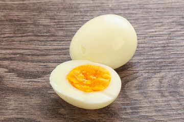 Boiled chicken egg for breakfast