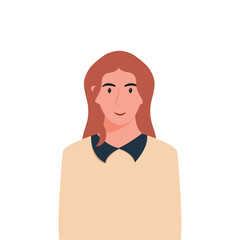 People's faces of woman with happy smiling humans. Avatars. Set of user profiles. Colored flat vector illustration