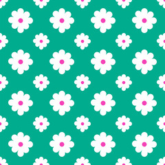 seamless pattern with white flowers design for background.