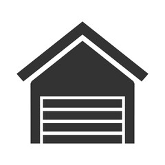 Vector illustration of garage icon in dark color and transparent background(png).