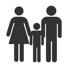 Vector illustration of family icon in dark color and transparent background(png).