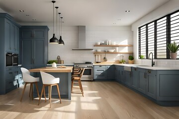 modern kitchen interior with kitchen  generated by AI