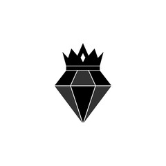 Crown on diamond icon isolated on transparent background