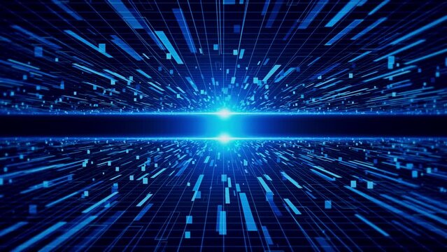 Future technology Big data background. Data funnel ai network. Quantum nodes. Tunnel Wave Lines. Big Data Stream Visualization. Matrix IOT ai science hologram grid Hi-tech cyberspace. block chain AI