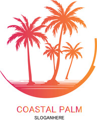 logo Palm premuim. For hotel and restaurant packaging branding. isolated white baground