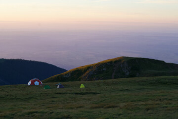 Evening in the mountains, Mosuleata Refuge, Fagaras Mountains, Romania