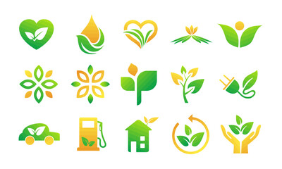 green and yellow logo tree, environment, organic