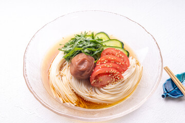 梅しそぶっかけそうめん