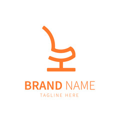 monoline chair logo with a simple concept