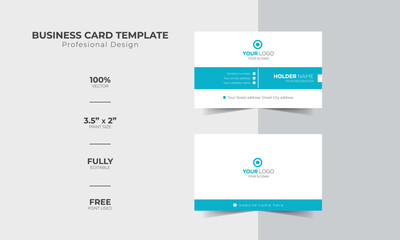 Modern and corporate simple business card design Modern presentation card with company logo Vector business card template Visiting card for business and personal use Vector illustration design