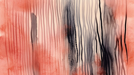 Coral And Black Colored Abstract Watercolor Painting background