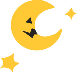 moon and stars witch face