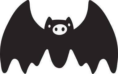 black and white bat with wings