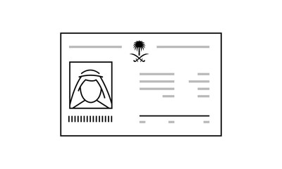 Saudi id card line icon. Arabian personal document. Identity citizen of Saudi Arabia. Vector illustartion