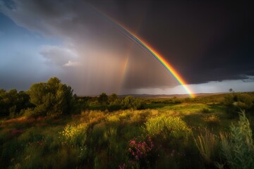 rainbow over the river made by midjeorney