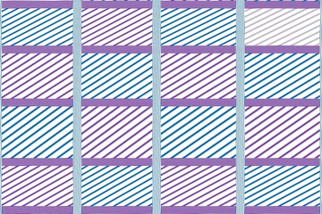 Purple and blue striped table cloth pattern, black background.