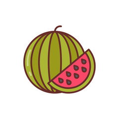 Watermelon icon in vector. Illustration