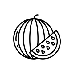 Watermelon icon in vector. Illustration