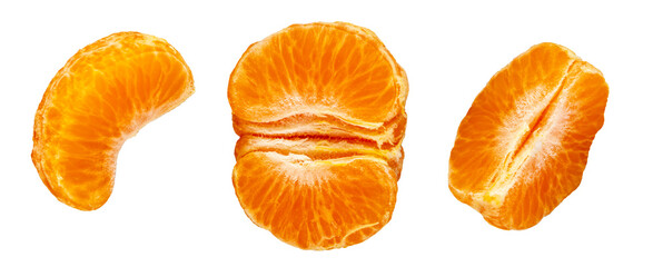 sliced orange fruit and isolated over transparent background