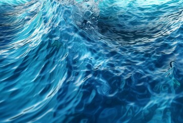 Fototapeta na wymiar beautiful blue waves water background. generative ai