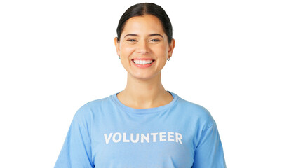 Volunteer, charity and portrait of a woman for community service, help or welfare. Smile of ngo...